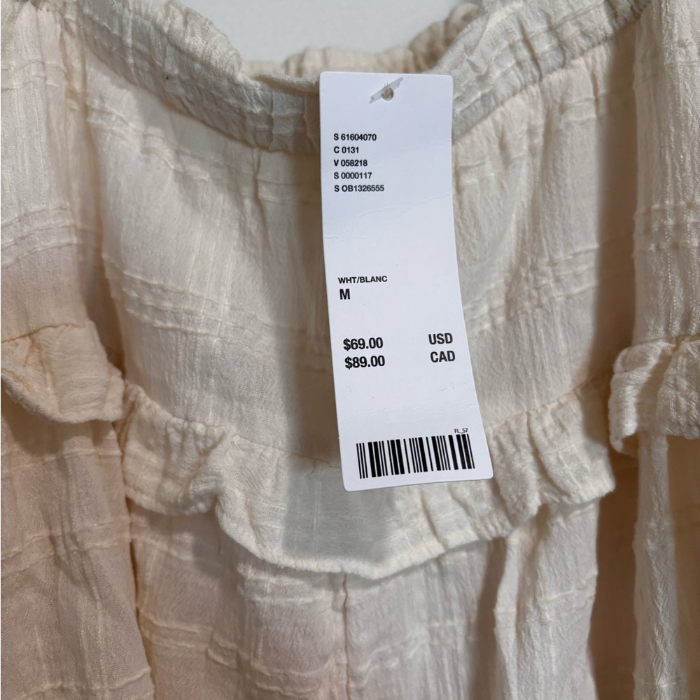 Urban Outfitters Cream Ruffle Jumpsuit - Picture 2 of 3